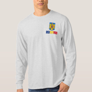 Romania Flag and Coat of Arms Patriotic T-Shirt