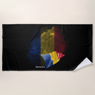 Romania flag beach towel