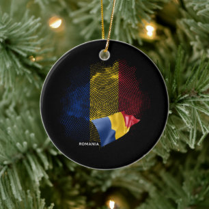 Romania flag ceramic tree decoration