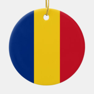 Romania flag ceramic tree decoration