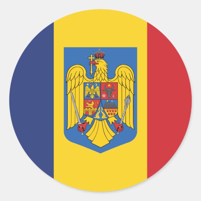 Romania Flag Classic Round Sticker (Front)