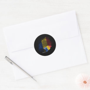 Romania flag classic round sticker