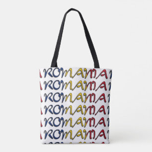 Romania Flag Colours Typography European Country Tote Bag