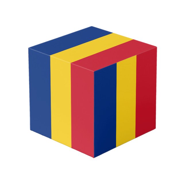 Romania flag cube (Front Angled)