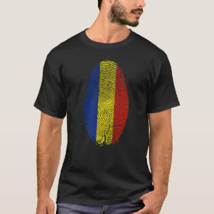 Romania Flag Fingerprint It is in my DNA Gift for T-Shirt