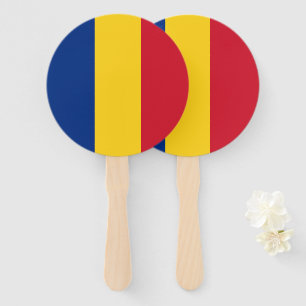 Romania flag hand fan