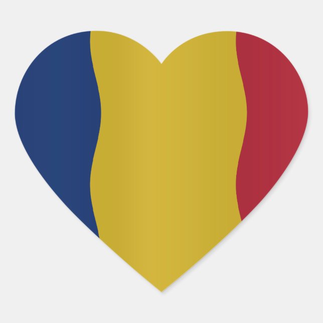 Romania flag heart sticker (Front)