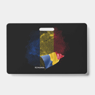 Romania flag ID badge