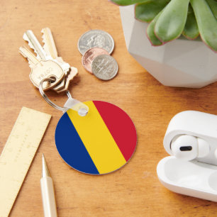 Romania flag key ring