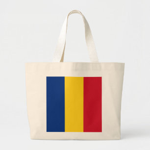 Romania Flag Large Tote Bag