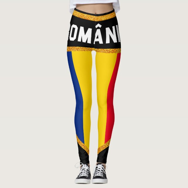 Romania Flag Leggings (Front)