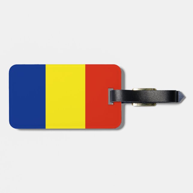 Romania flag luggage tag (Back Horizontal)