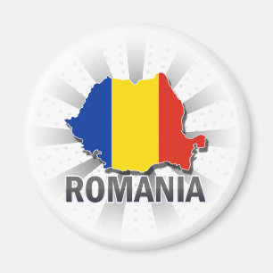 Romania Flag Map 2.0 Magnet