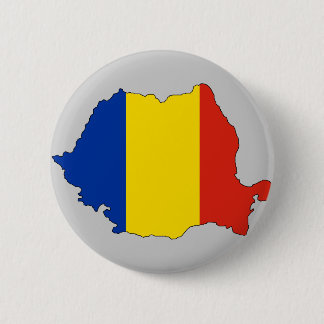 Romania flag map 6 cm round badge