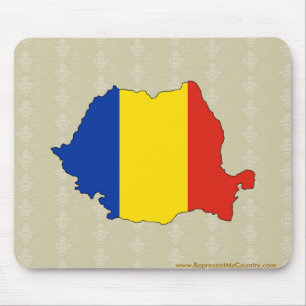 Romania Flag Map full size Mouse Mat