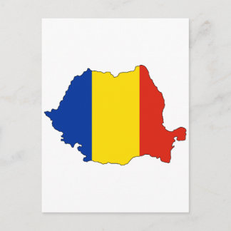 Romania flag map postcard