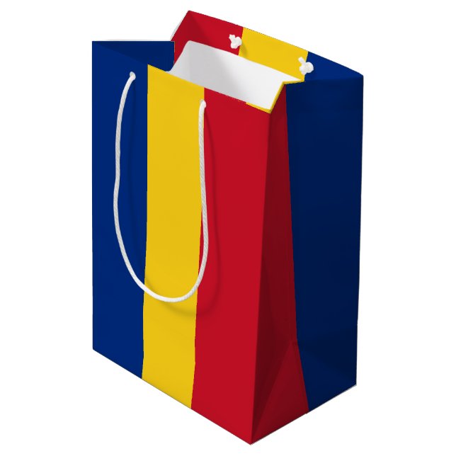 Romania flag medium gift bag (Back Angled)