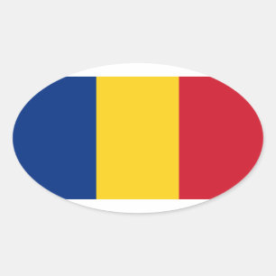 Romania Flag Oval Sticker