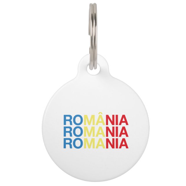 ROMANIA Flag Pet Tag (Front)