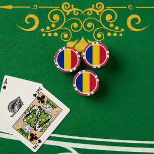 Romania flag poker chips