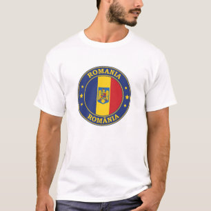 Romania Flag Round Circle Emblem T-Shirt