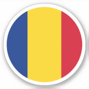 Romania Flag Round Sticker