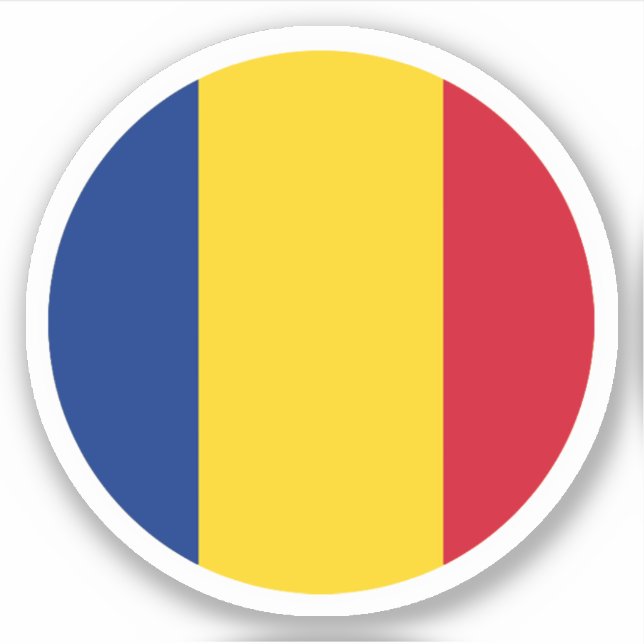 Romania Flag Round Sticker (Front)