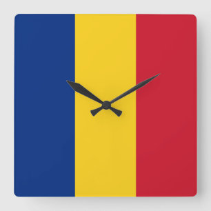Romania Flag Square Wall Clock