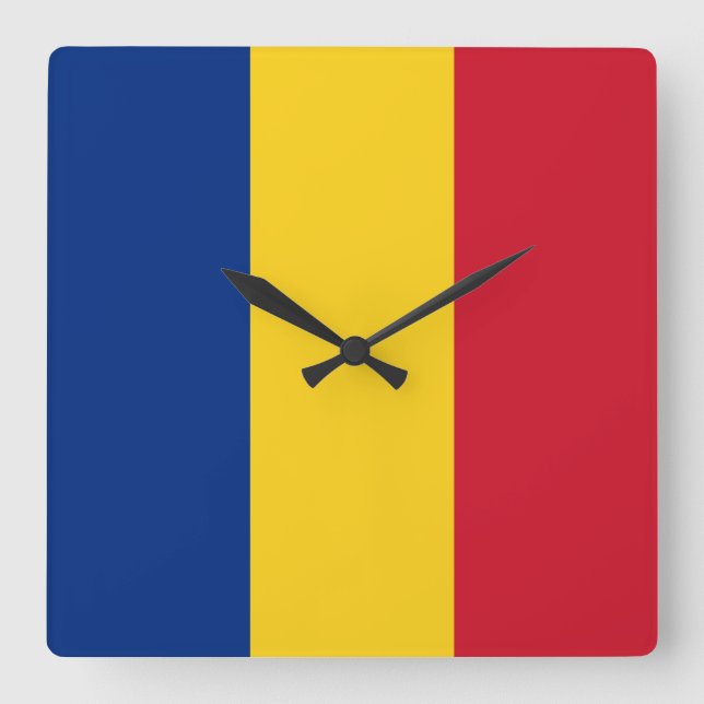 Romania Flag Square Wall Clock (Front)