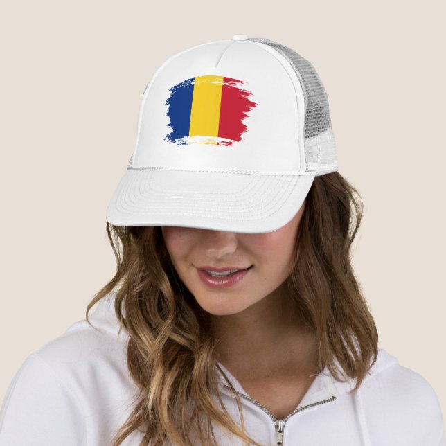 Romania flag trucker hat (In Situ)