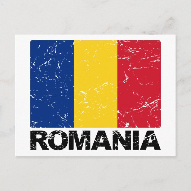 Romania Flag Vintage Postcard (Front)