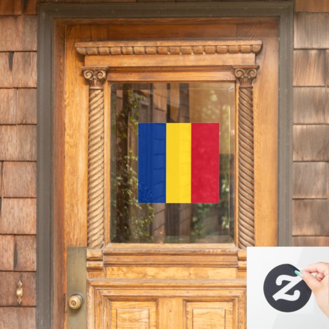 Romania flag window cling (Home Door)