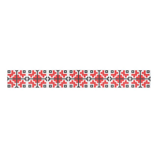 romania folk ethnic floral geometric motif costume grosgrain ribbon (Front)