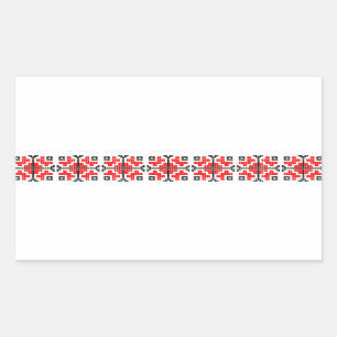 romania folk ethnic floral geometric motif costume rectangular sticker