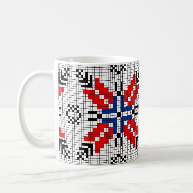 romania folk motif traditional symbol ethnic coffee mug (Left)