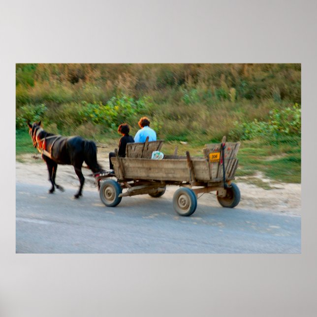 Romania, horse and cart poster (Front)