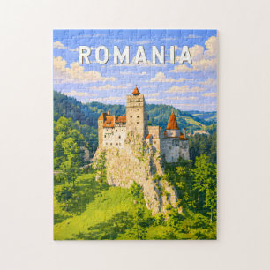 Romania Illustration Travel Art Vintage Jigsaw Puzzle