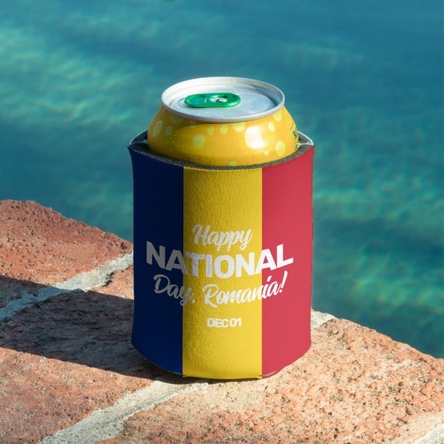 Romania Independence Day Romanian National Flag Can Cooler (In Situ Pool)