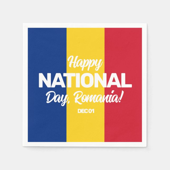Romania Independence Day Romanian National Flag Napkin (Front)