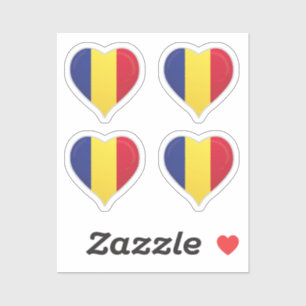 Romania love flag pride heart sticker