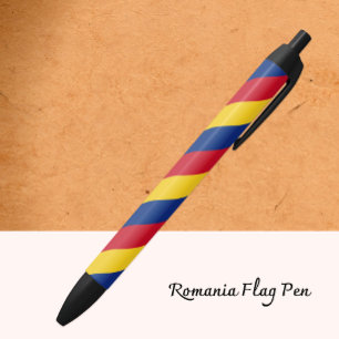 Romania Pen, Romanian Flag school / office Black Ink Pen