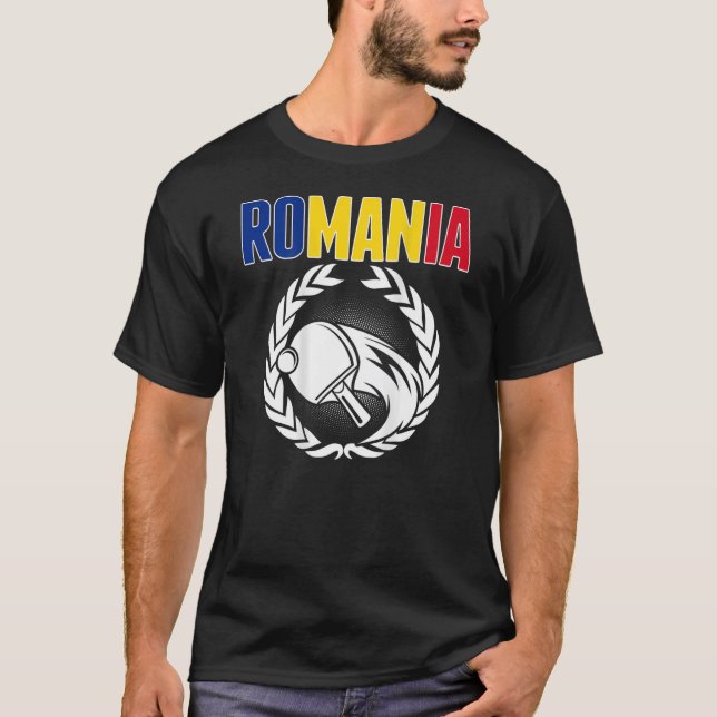 Romania Ping Pong   Romanian Table Tennis Supporte T-Shirt (Front)