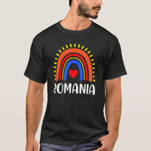 Romania Rainbow Heart For Women T-Shirt