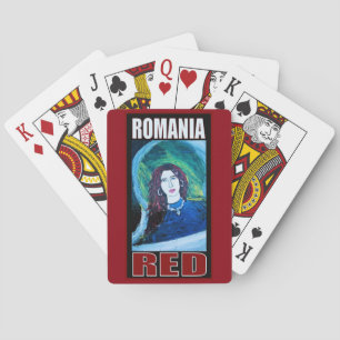 ROMANIA RED PRINT PLAYING CARDS