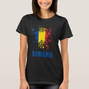 Romania Retro Vintage Watercolors Sport Romanian F T-Shirt
