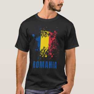 Romania Retro Vintage Watercolors Sport Romanian F T-Shirt