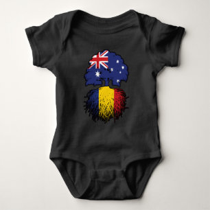 Romania Romanian Australian Australia Tree Roots Baby Bodysuit