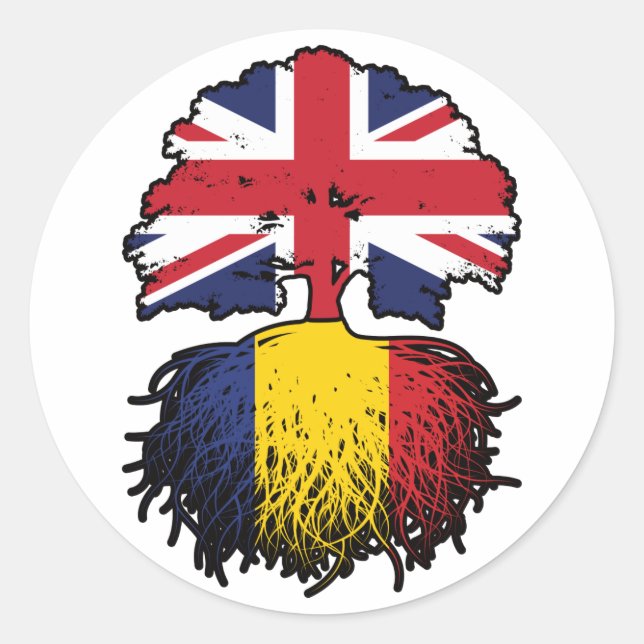 Romania Romanian British UK United Kingdom Britain Classic Round Sticker (Front)