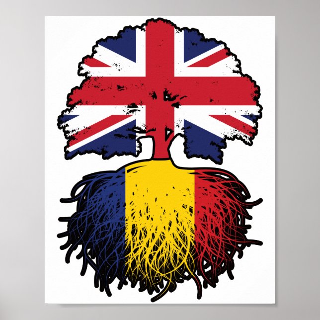 Romania Romanian British UK United Kingdom Britain Poster (Front)