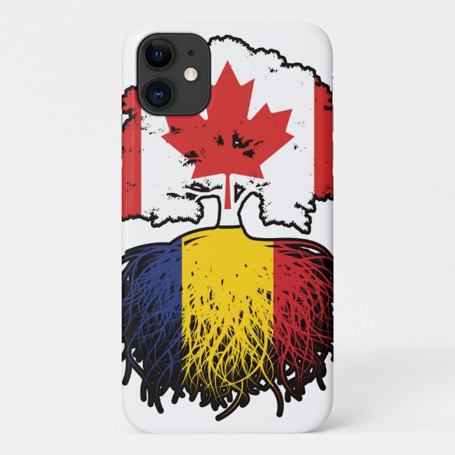 Romania Romanian Canadian Canada Tree Roots Flag Case-Mate iPhone Case (Back)